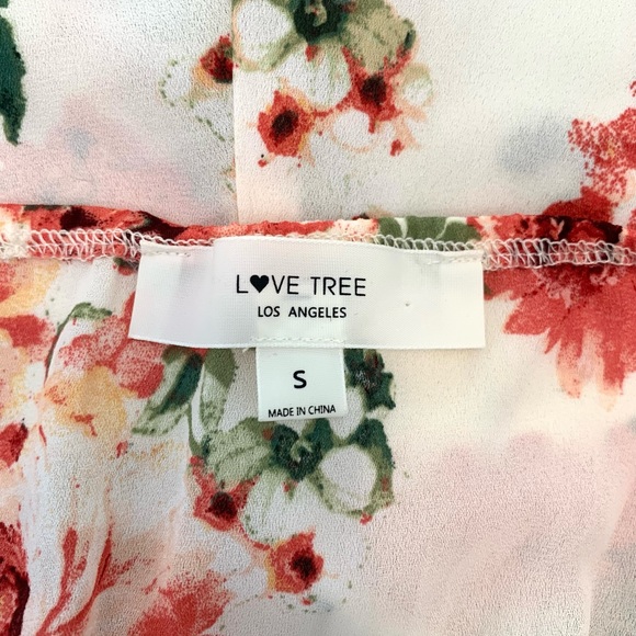Love Tree white/pink floral romper, halter top, size S - Picture 3 of 4